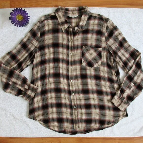 LUCKY BRAND Shirt Size Large Plaid Button Down - Picture 7 of 9